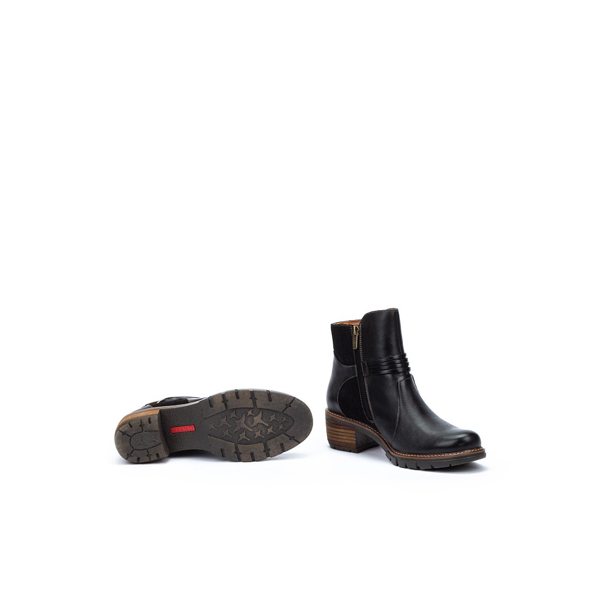 Bottines à talon cuir San Sebastia black, PIKOLINOS