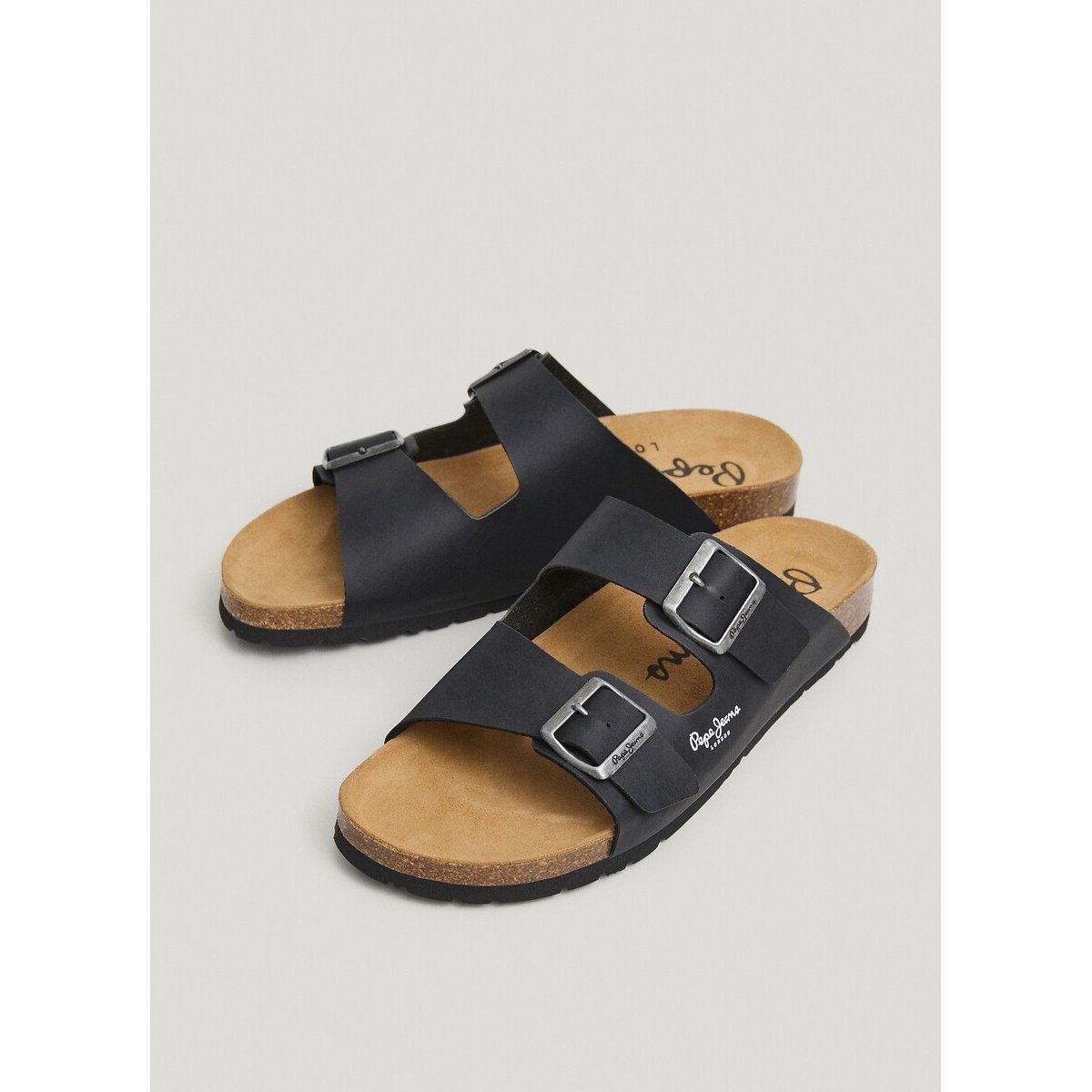 Double Kansas Double-Strap Mules black, PEPE JEANS