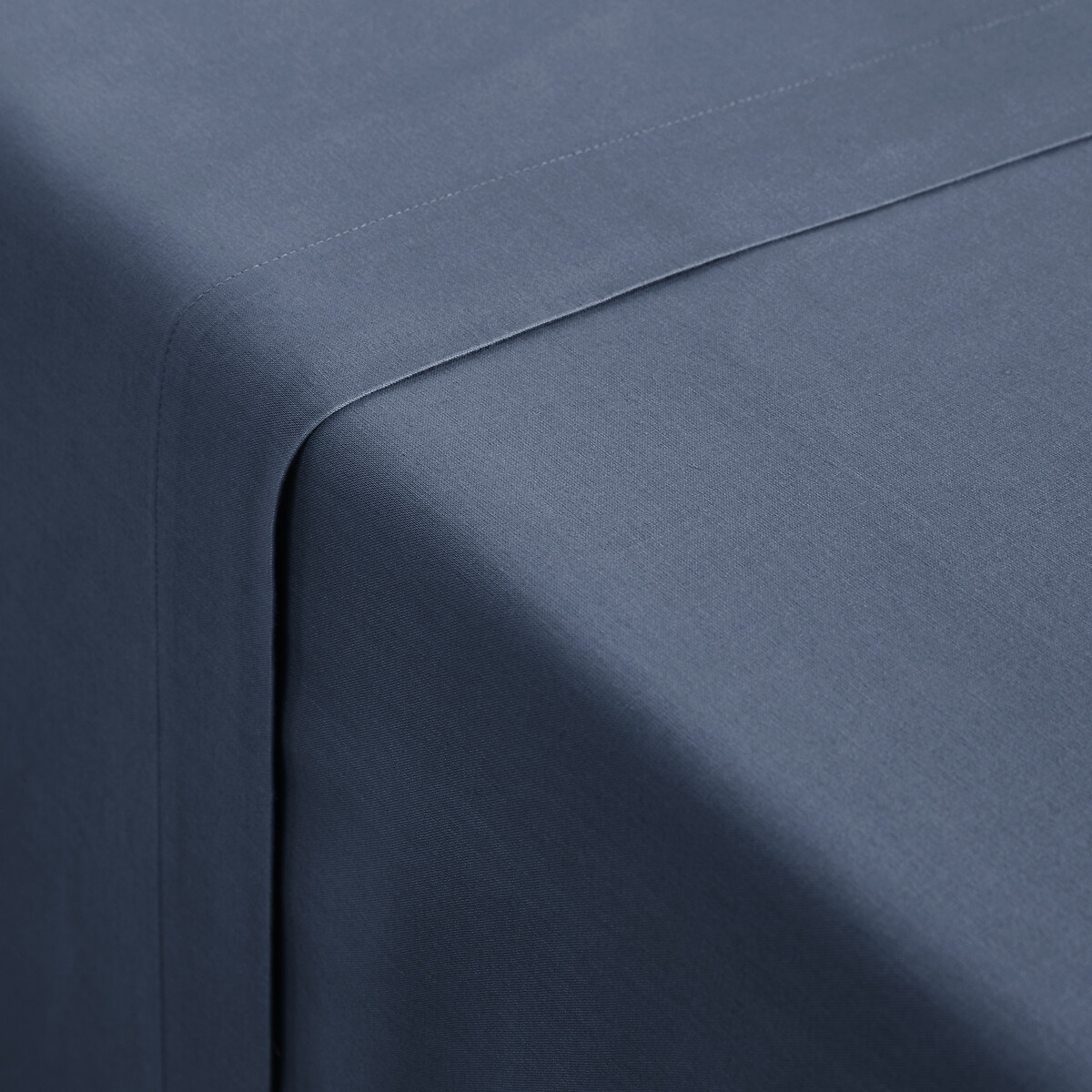 Drap plat uni en coton lavé, Scenario denim, LA REDOUTE INTERIEURS