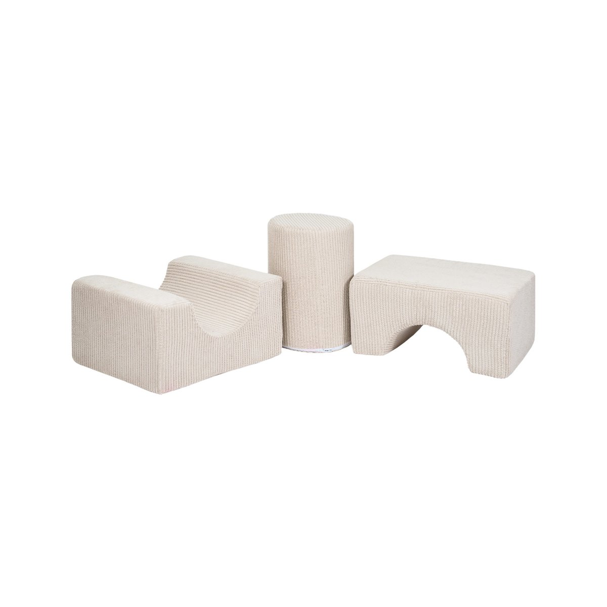 Blocs de mousse 3 éléments, VELOURS COTELE ecru, MEOW BABY