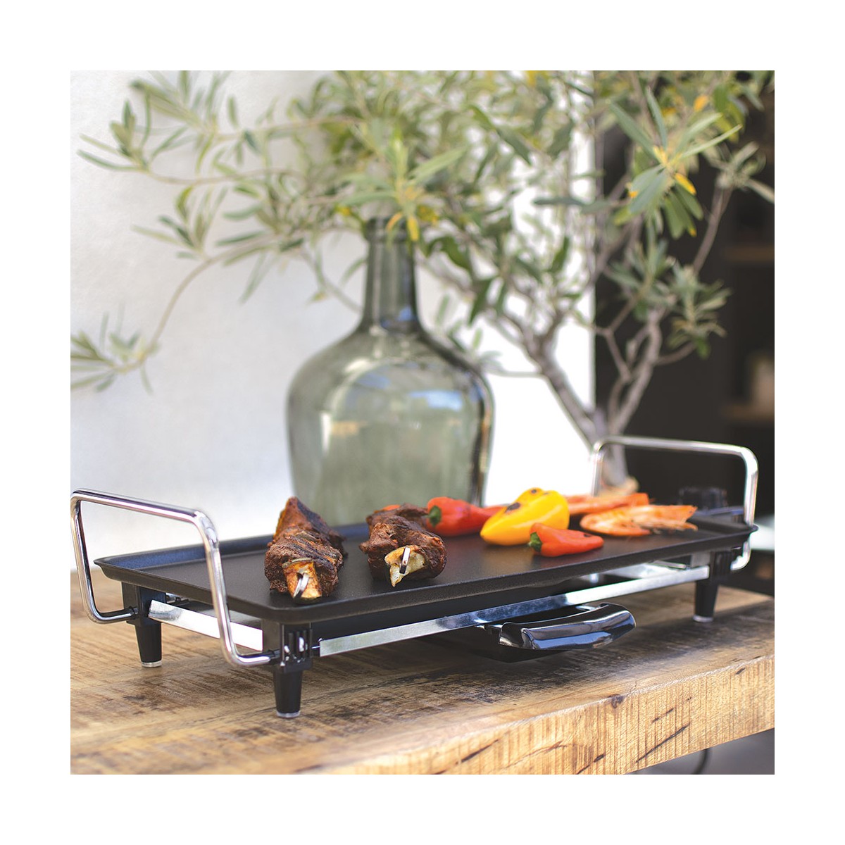 Plancha Teppan Yaki, grill électrique noir, LIVOO