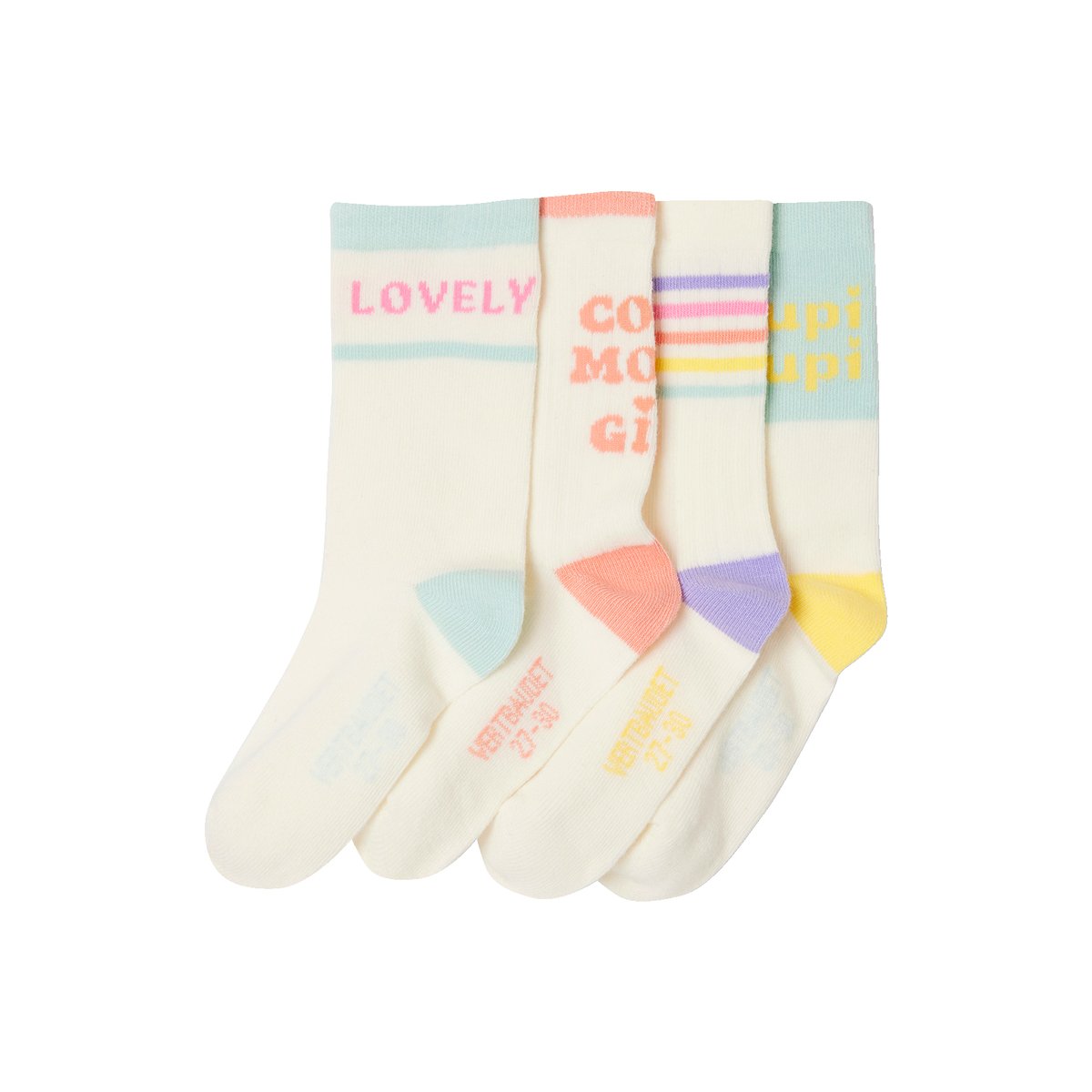Lot de 4 paires de chaussettes écru, VERTBAUDET