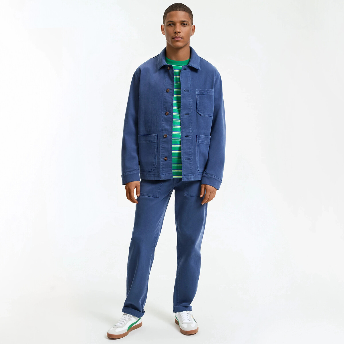 Workwearjasje van katoenen keperstof, Signature HECTOR indigoblauw, LA REDOUTE COLLECTIONS