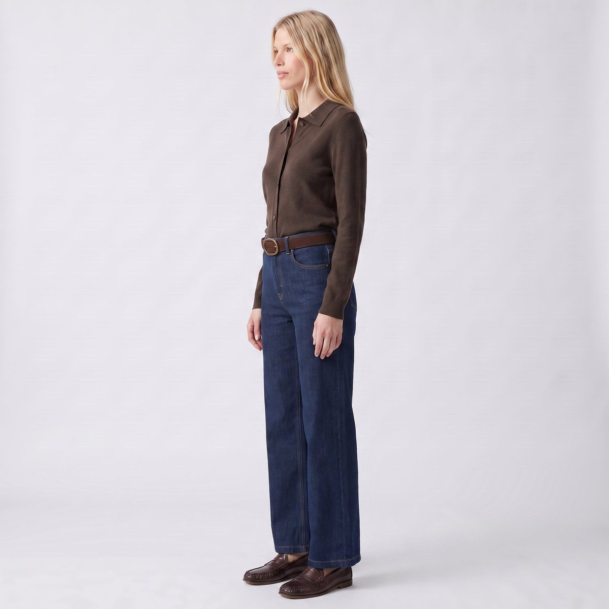 Jean taille haute à cinq poches ELBA bleu denim, ARTLOVE