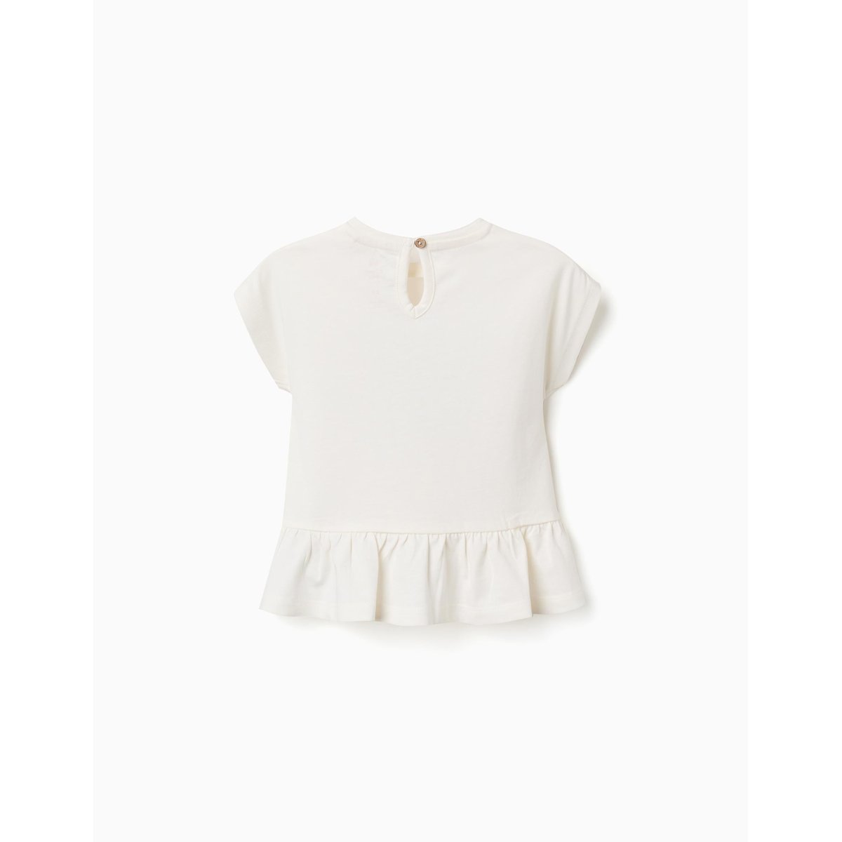 T-shirt en coton avec imprimé Baby Stitch beige clair, ZIPPY