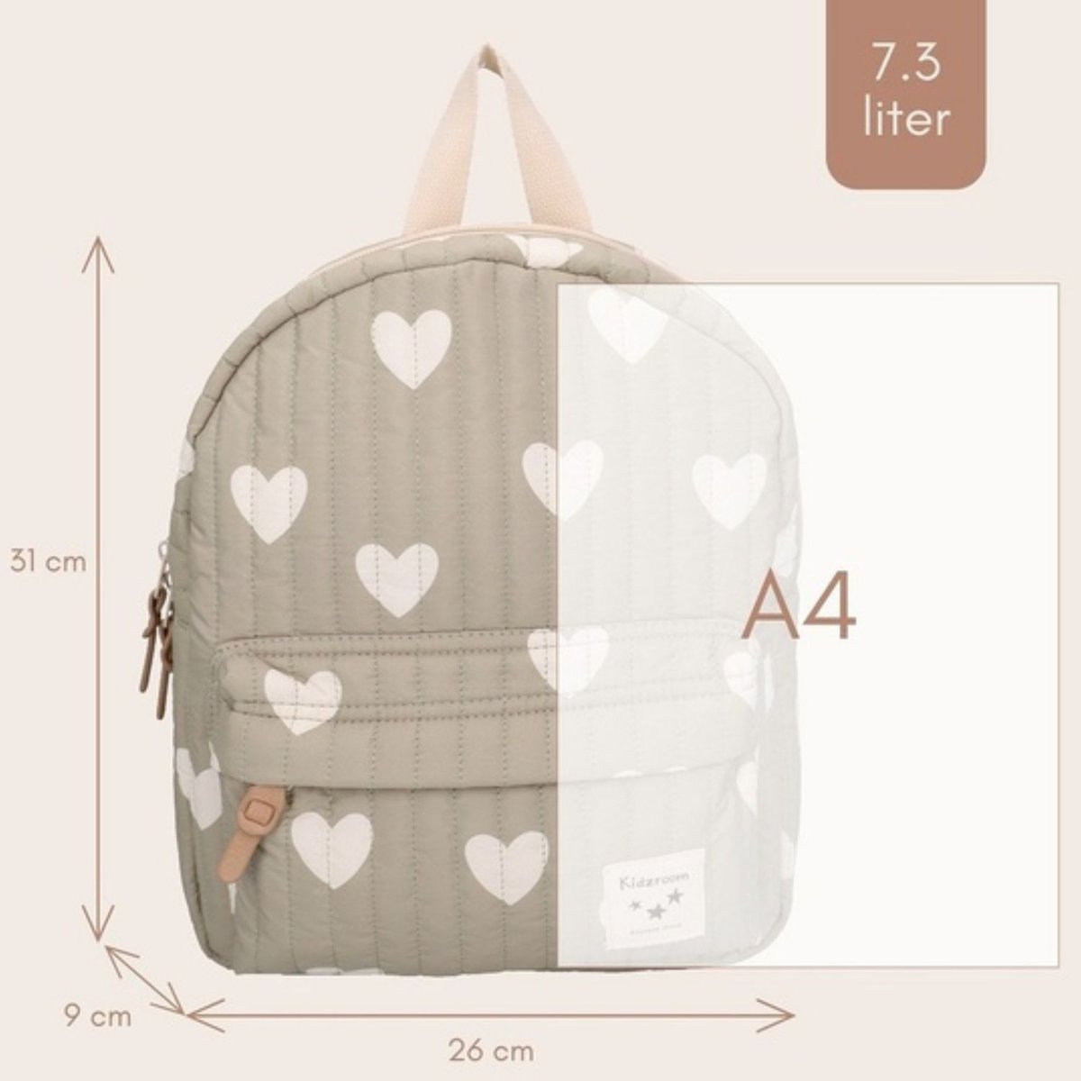 Sac à dos enfant vert, blanc, KIDZROOM
