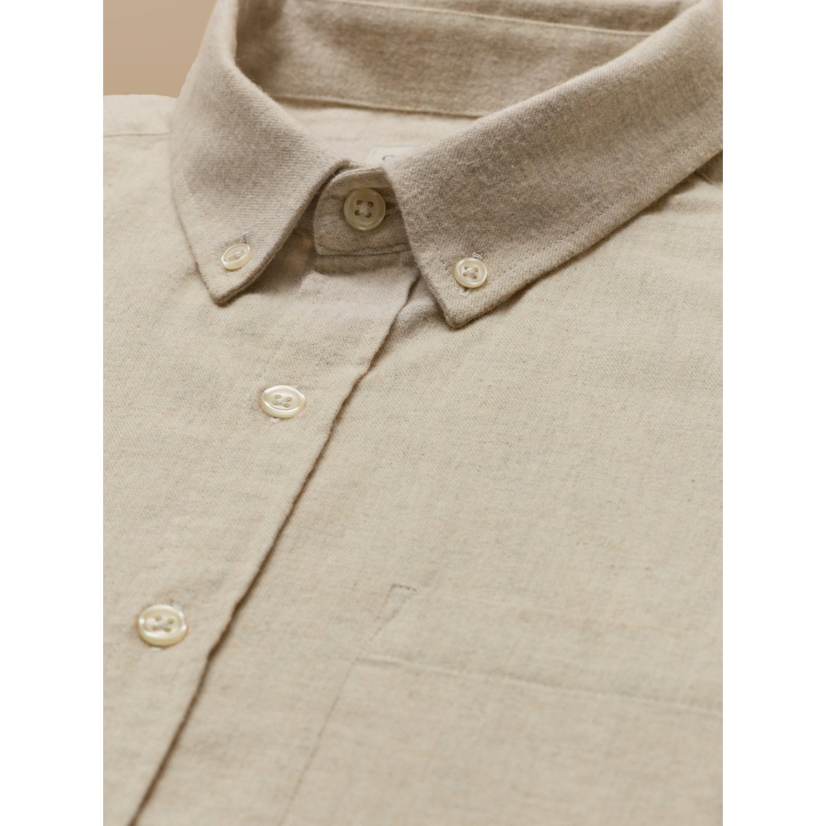 Chemise flanelle unie - coupe contemporaine beige, CYRILLUS