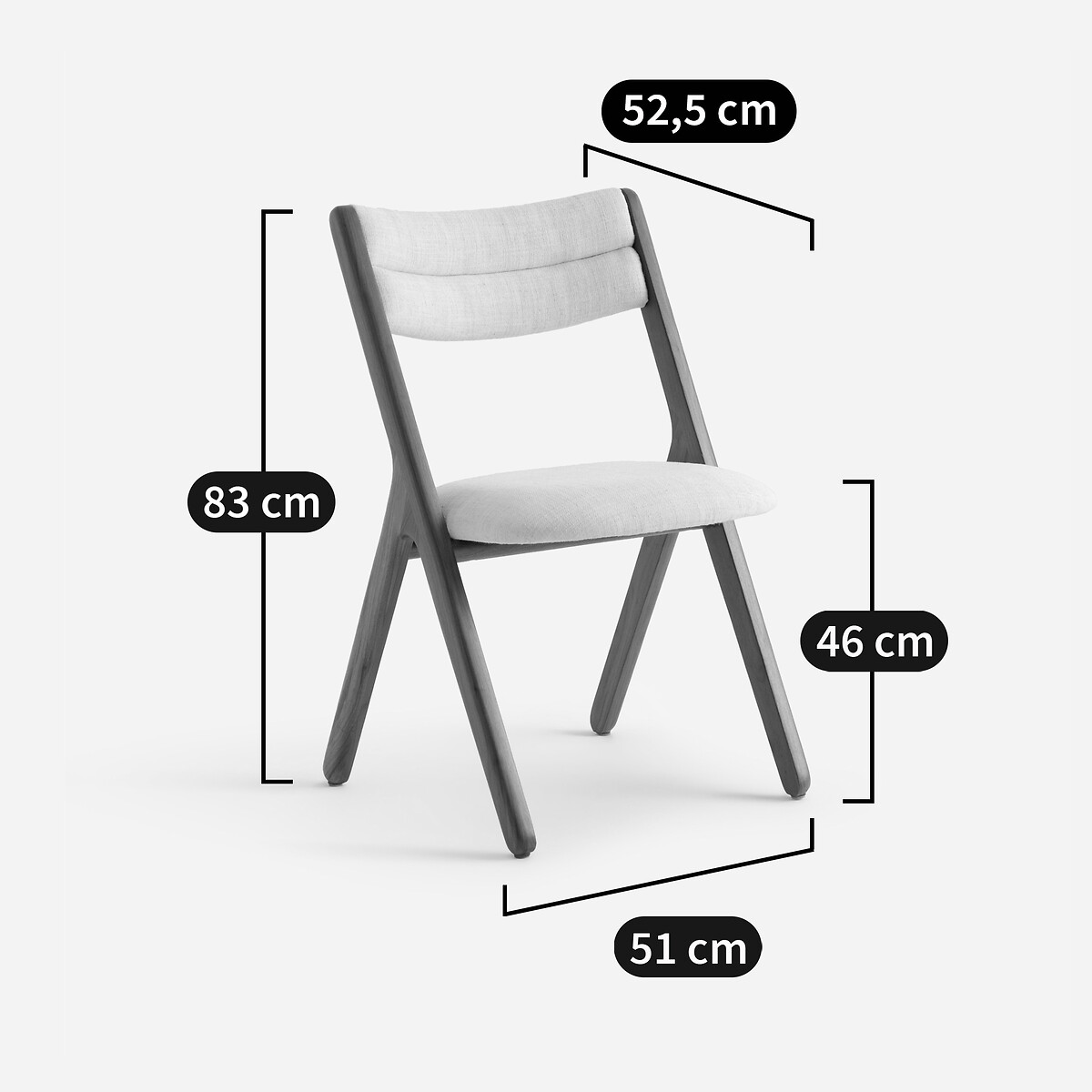 Chaise en noyer massif et tissu, CAMMINATA noyer, AM.PM X EMMANUEL GALLINA