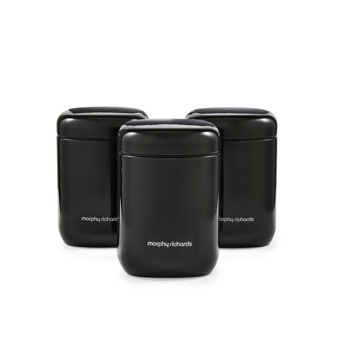 Set of 3 Equip Storage Canisters black, MORPHY RICHARDS