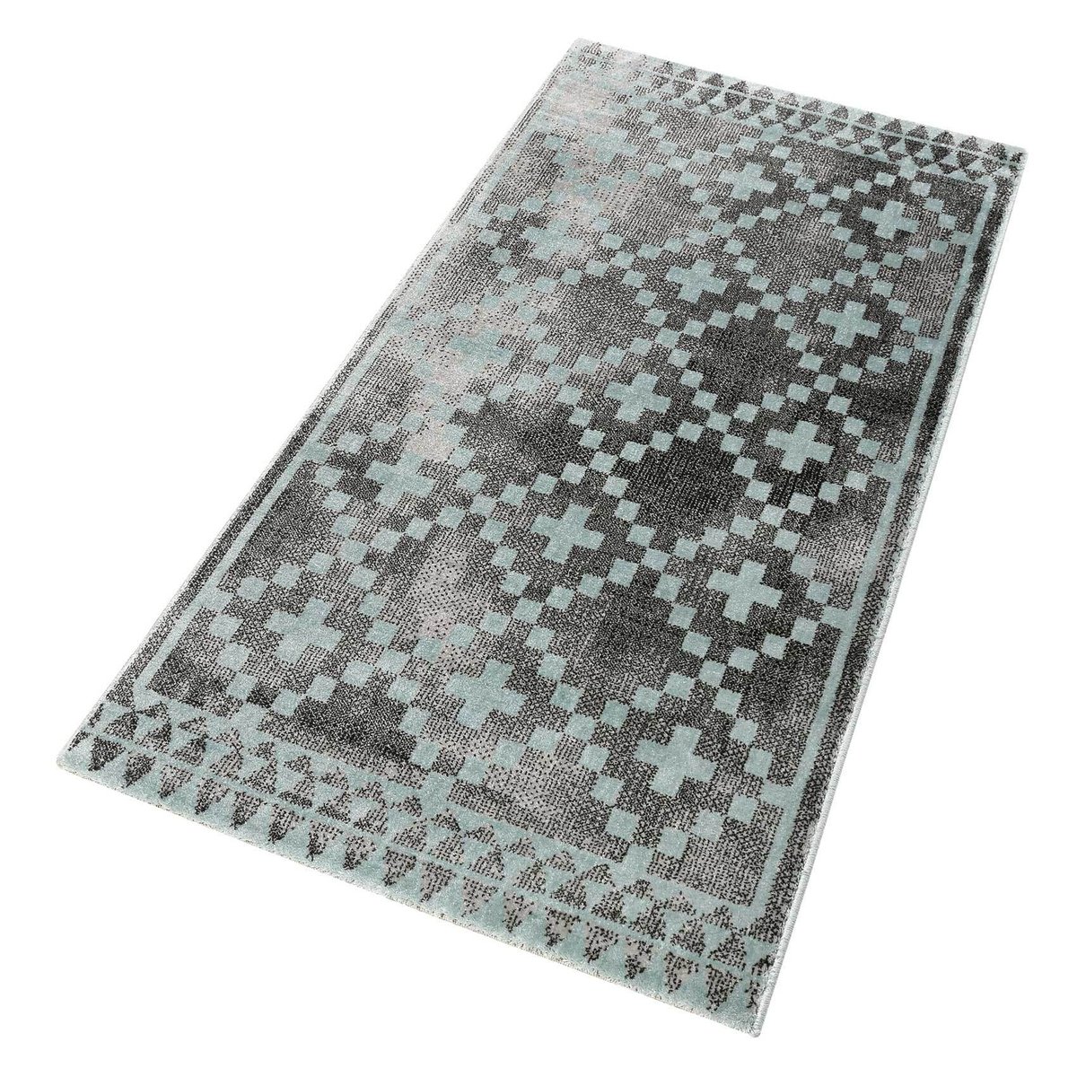 Tapis salon velours ras à motif ,  PLEASURE 2.0 turquoise, WECON HOME