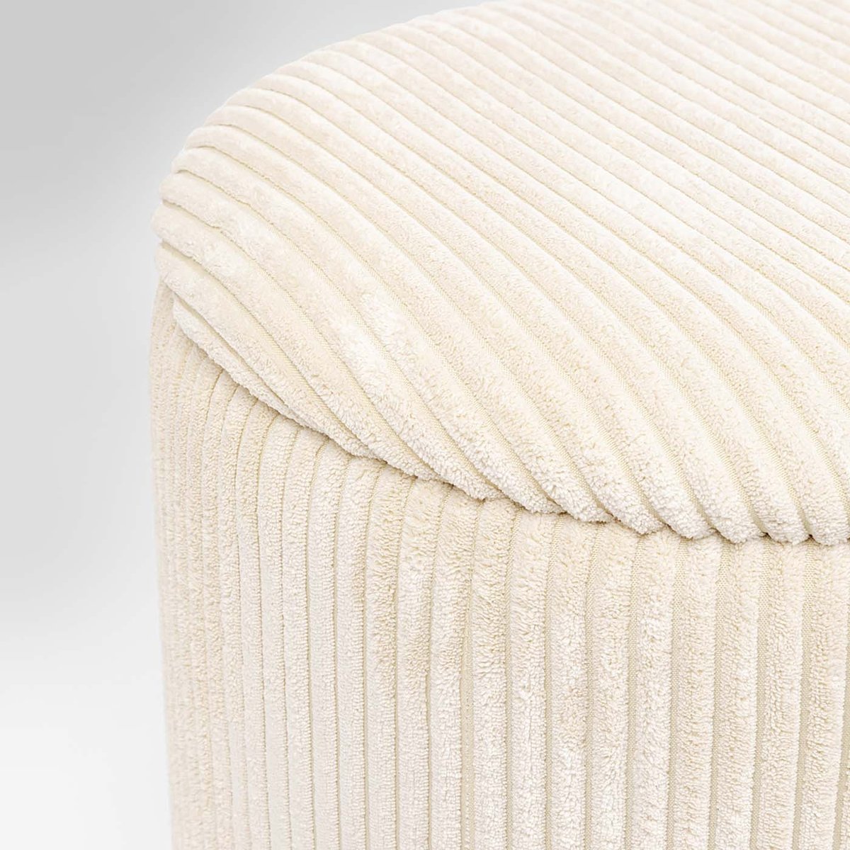 Lot de 2 tabourets-coffres côtelés, PLUSH beige, KARE DESIGN