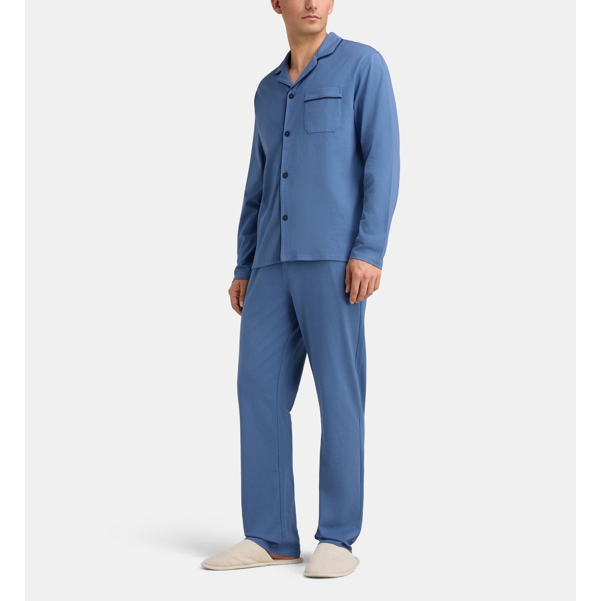 Pyjama long dello en coton bio bleu, GALERIES LAFAYETTE