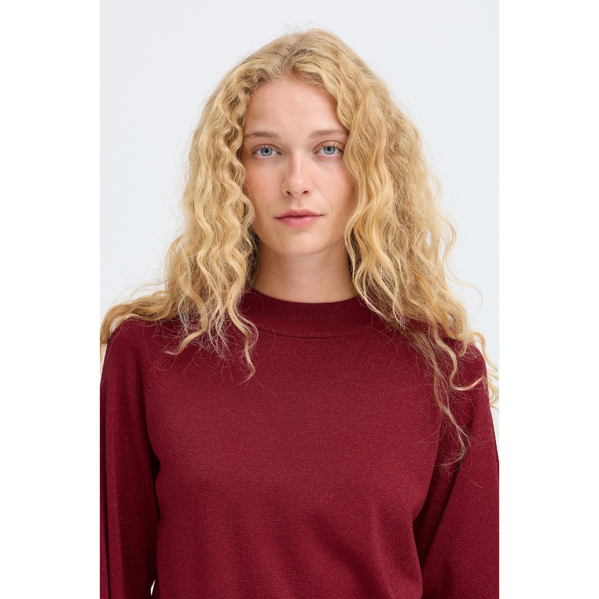 Pull en maille manches longues rouge sun-dried tomato, B.YOUNG
