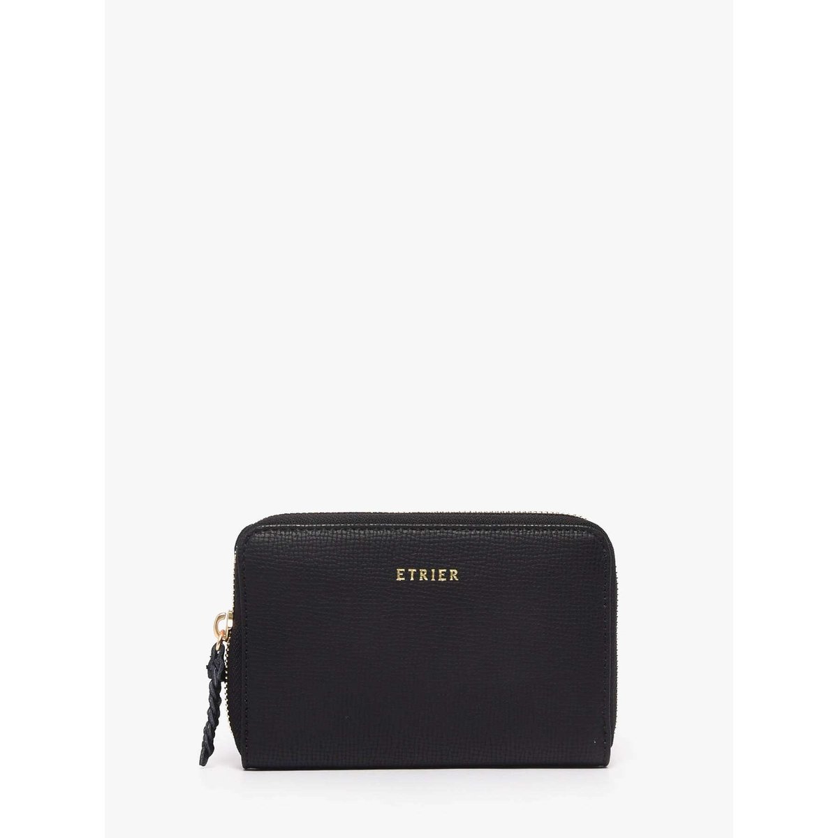 Portefeuille Torsade cuir noir, ETRIER