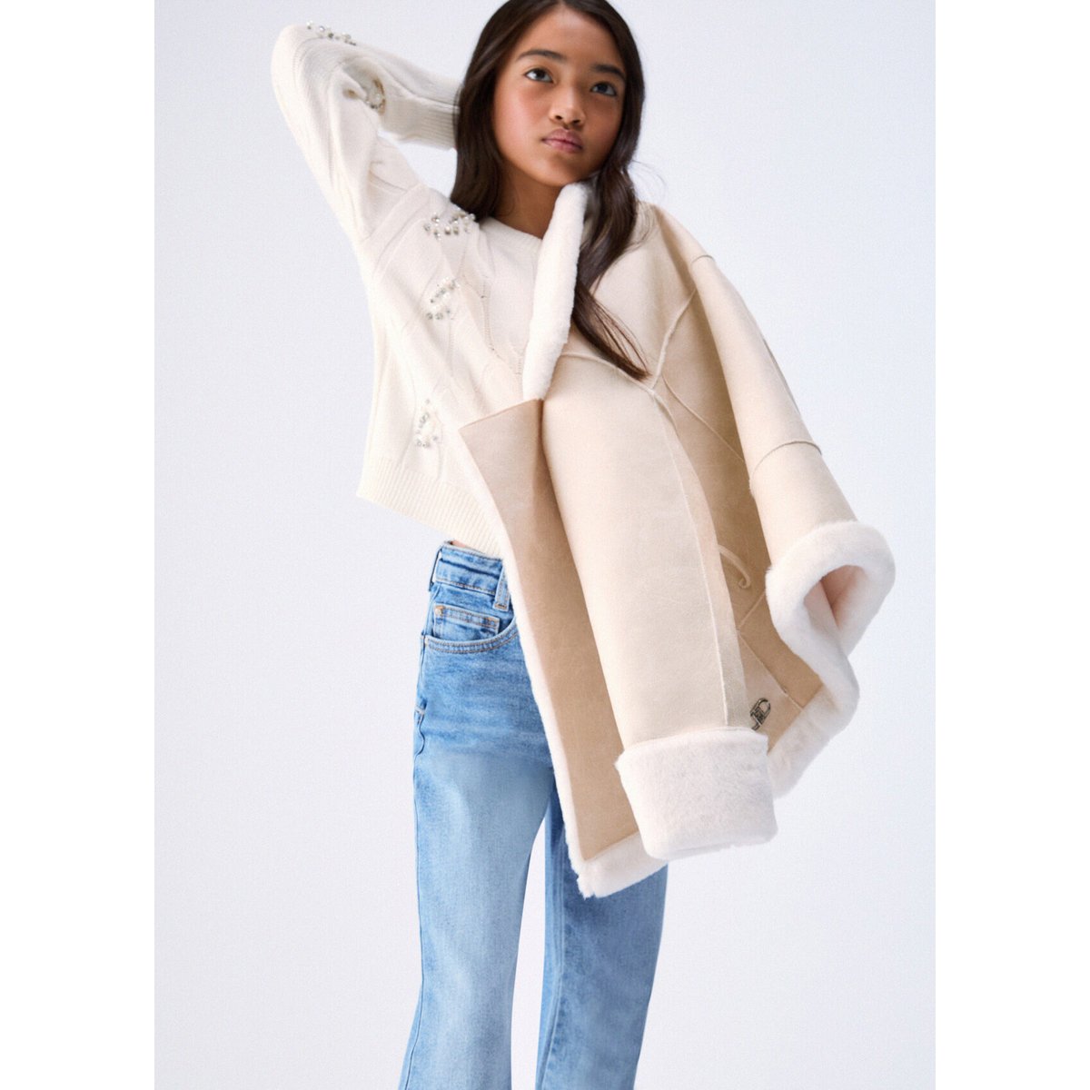 Pull avec broderies bijoux blanc, LIU JO