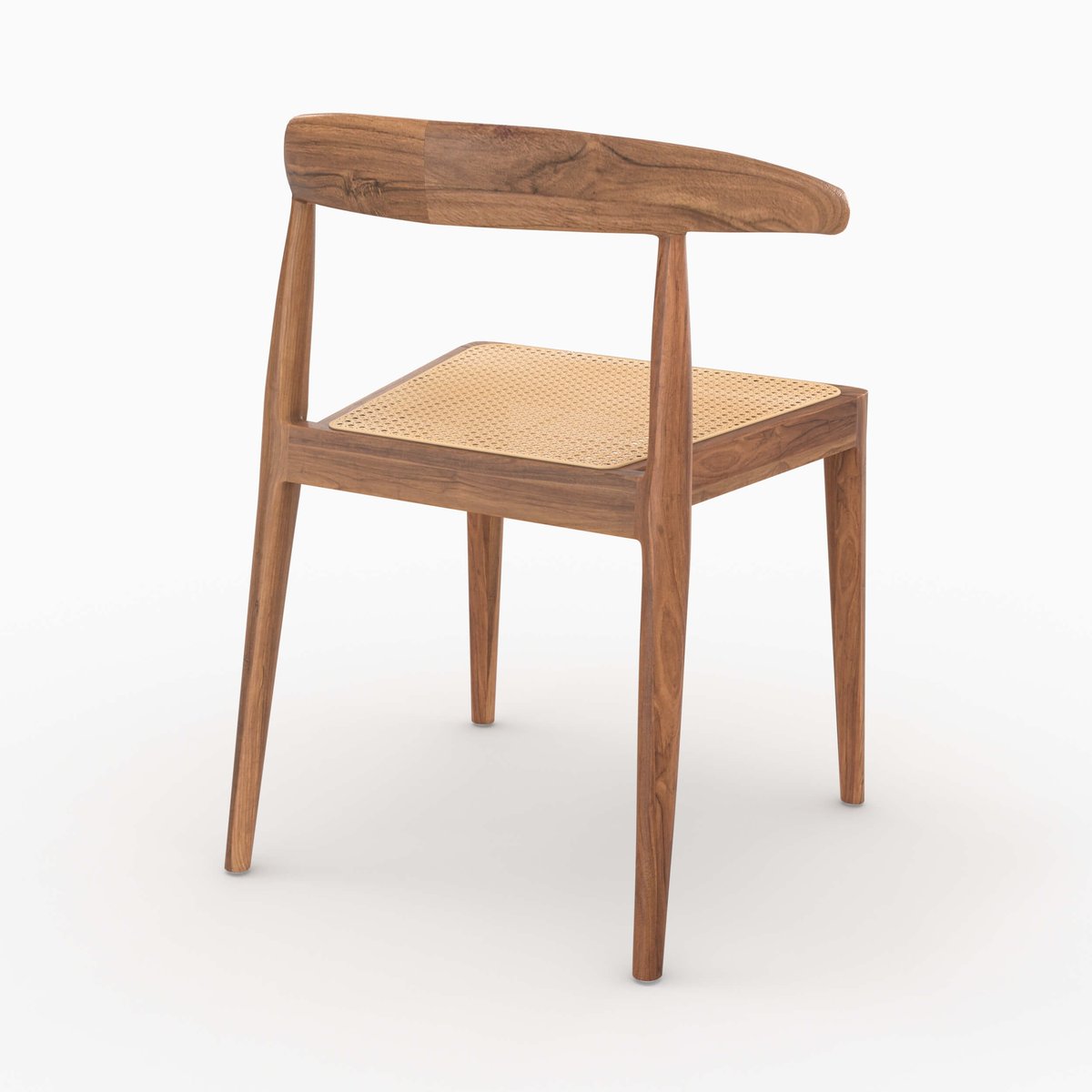 Lot de 2 chaises en bois de teck et cannage en rotin - ALIA marron, MAISON PAVANE