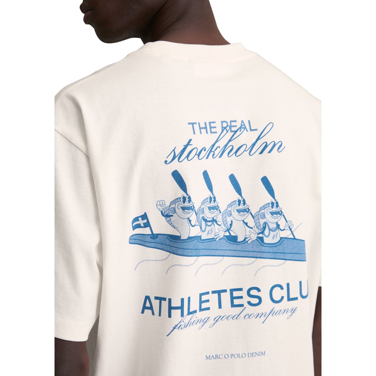 T-shirt surdimensionné avec impression sur le devant et le dos blanc naturel, MARC O’POLO DENIM