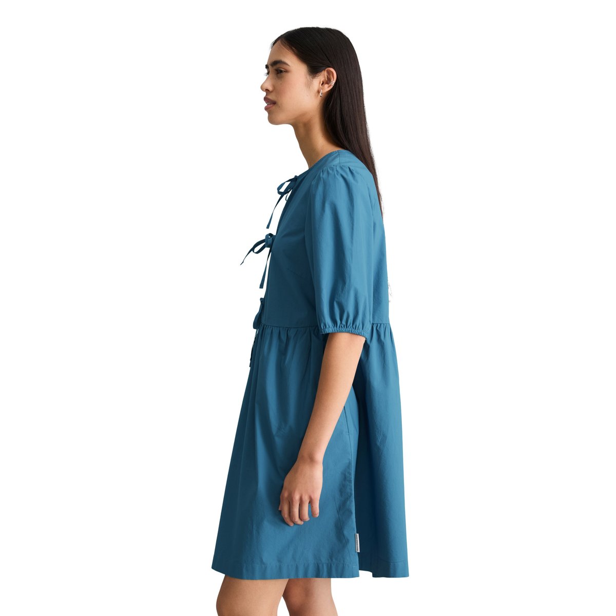 Robe regular en popeline de coton bleu, MARC O’POLO DENIM