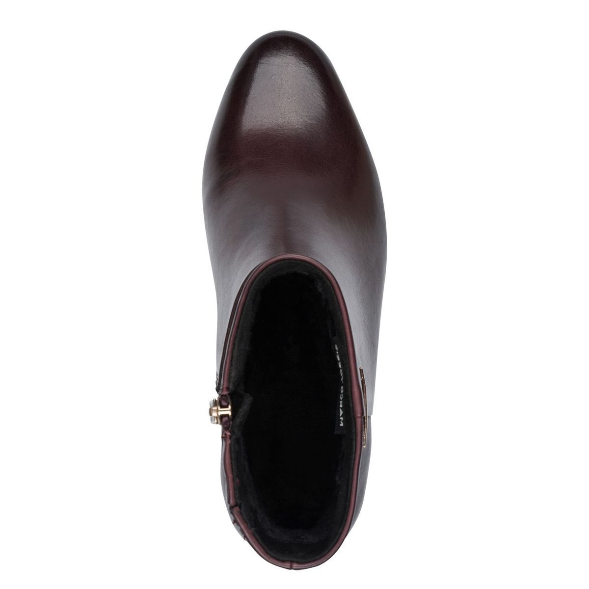 Bottine talon bloc rouge bordeaux, MARCO TOZZI