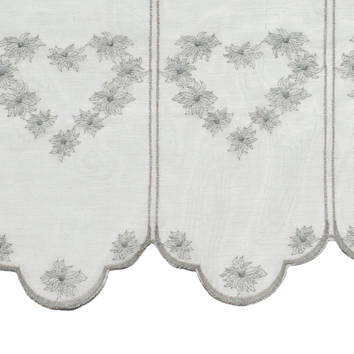 Brise bise aux cœurs brodés gris clair, HOME MAISON