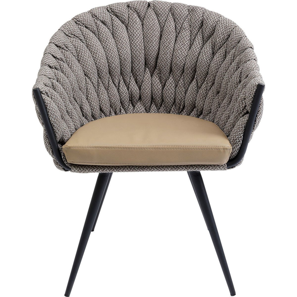 Chaise avec accoudoirs, KNOT marron, KARE DESIGN