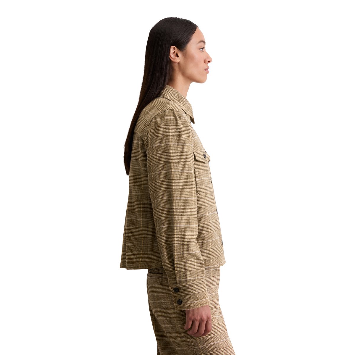 Survêtement cropped régulier avec carreaux glencheck marron, MARC O'POLO