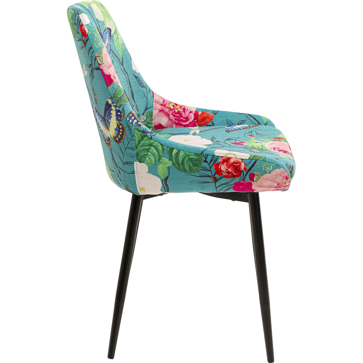 Chaise East Side Flower Fever fuchsia bleu, KARE DESIGN