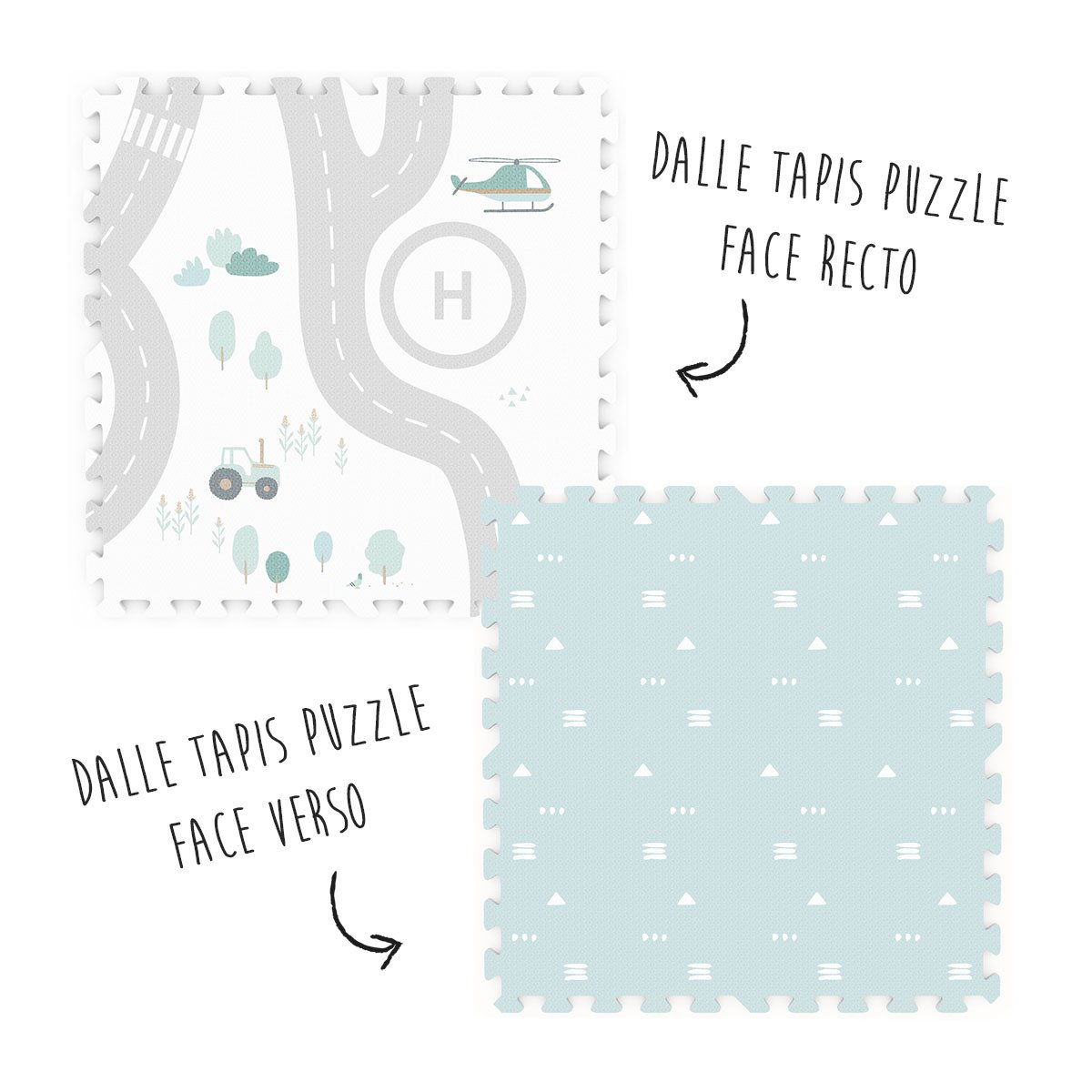 play&go - tapis puzzel, boîte de rangement & mini maison - roadmap multicolor, PLAY ET GO