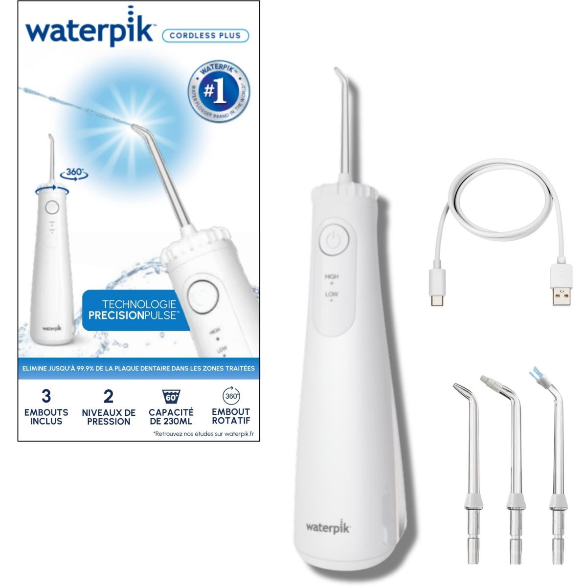Hydropulseur Sans Fil New Plus WF-26 couleur unique, WATERPIK