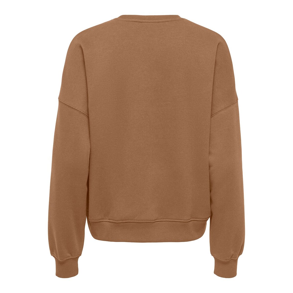 Sweat col rond, cœur poitrine camel, ONLY