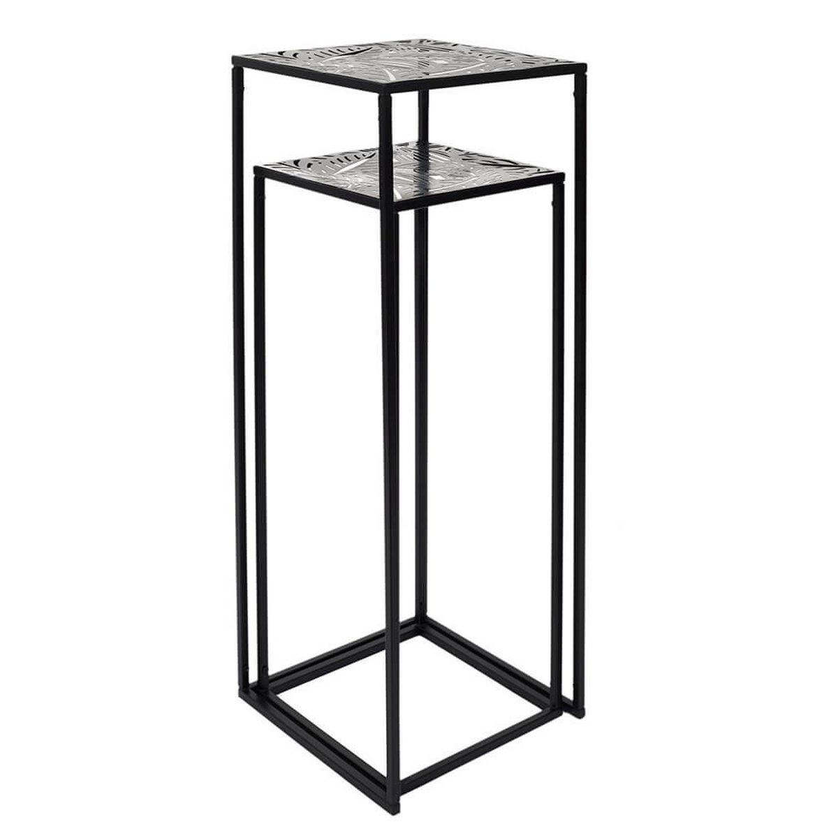 Lot de 2 sellettes métal gigognes Havana noir, DECORATIE
