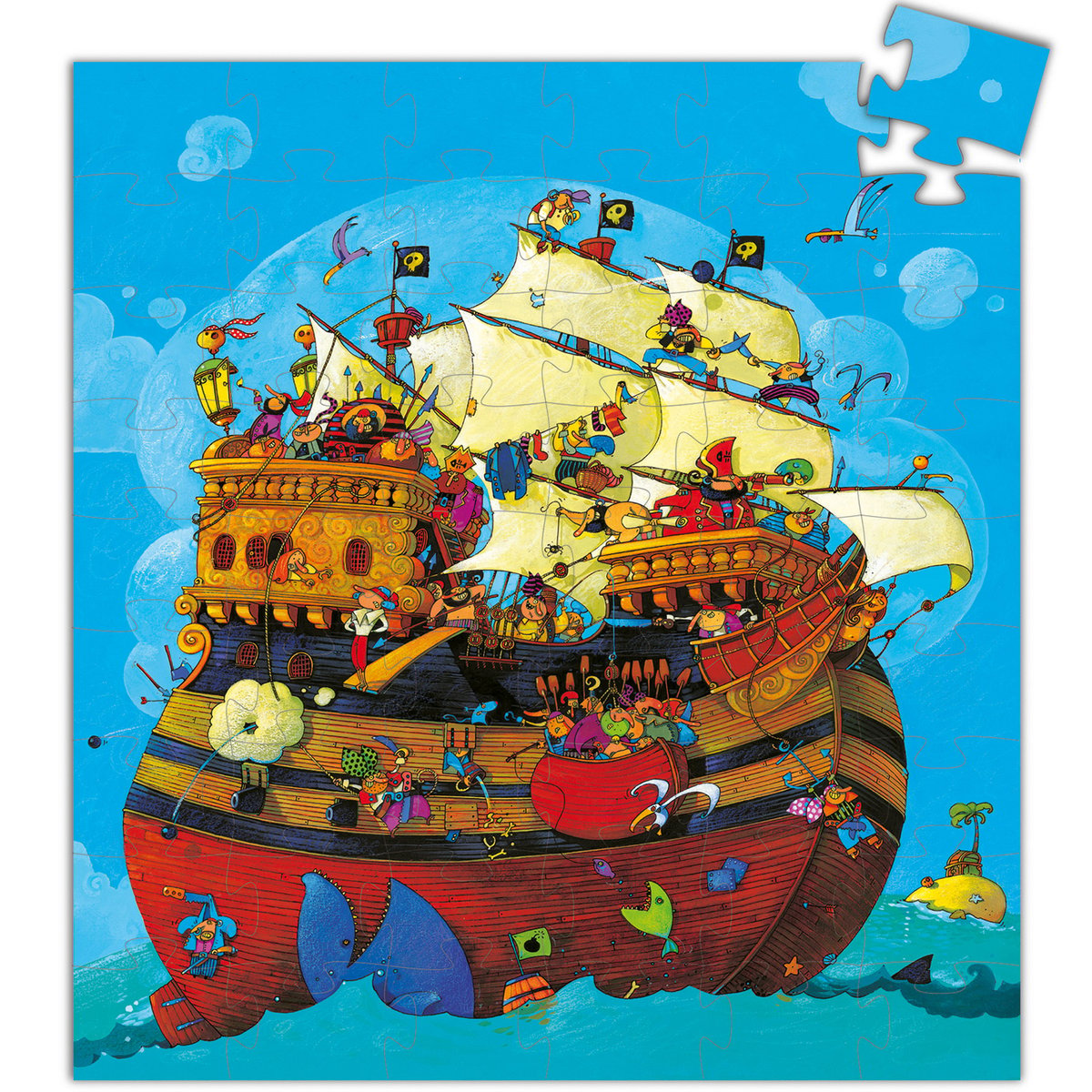 Puzzle bleu, marron, rouge, DJECO