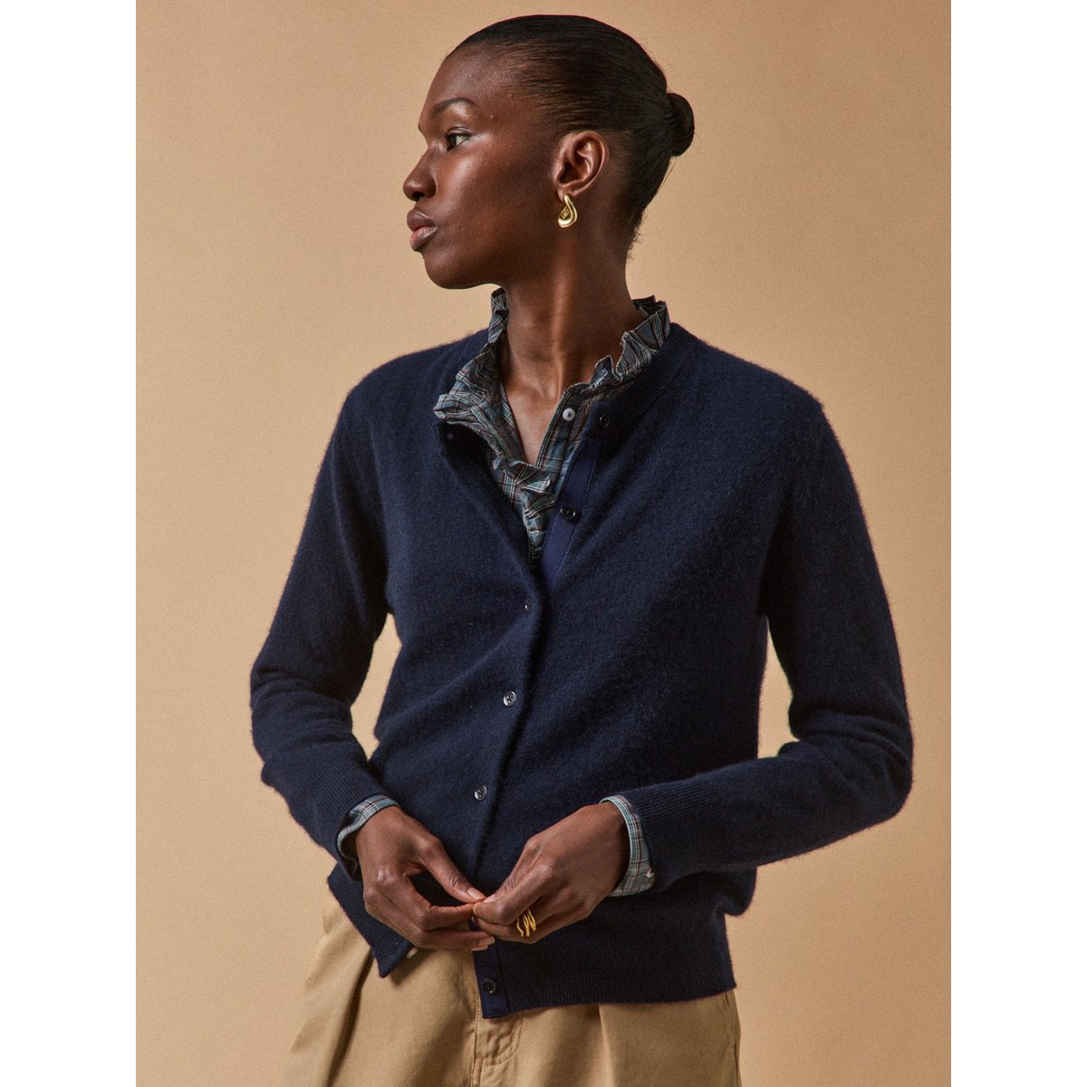 Gilet boutonné - Collection Cachemire marine, CYRILLUS