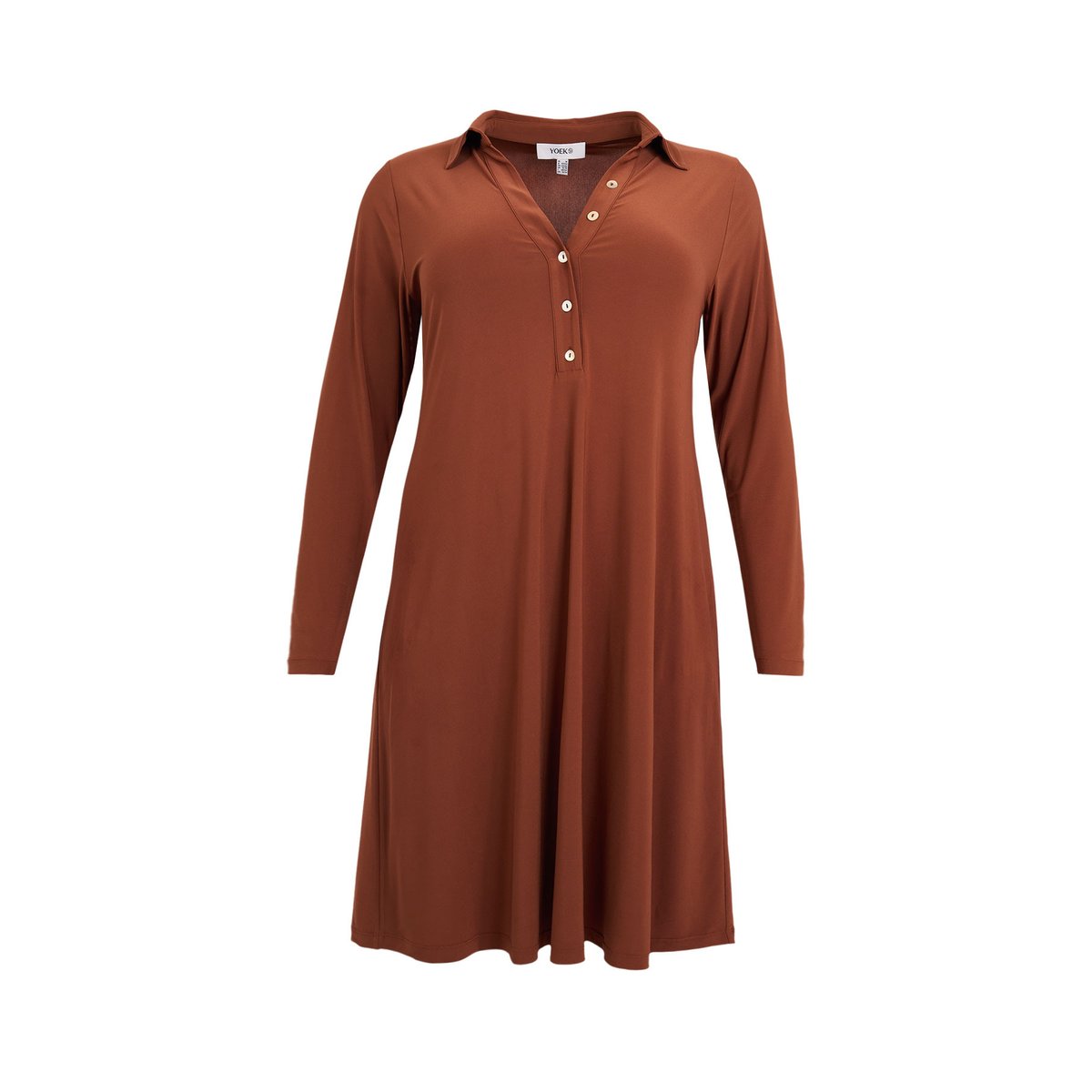 Robe avec manches longues marron, YOEK