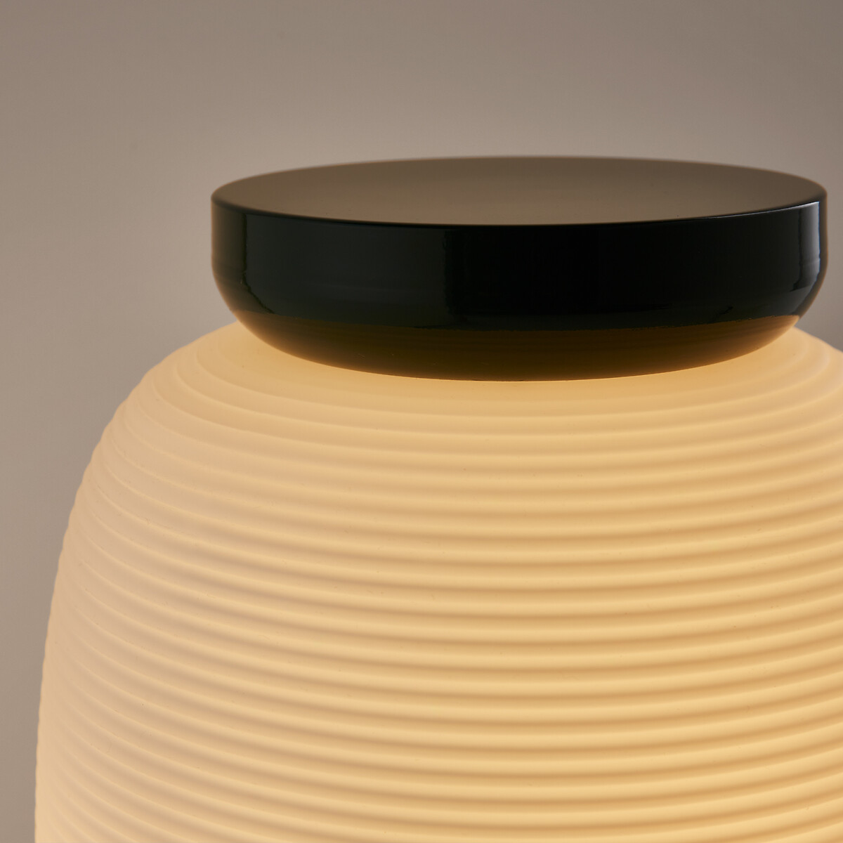 Tilan Grooved Opaline Glass and Iron Table Lamp green, LA REDOUTE INTERIEURS