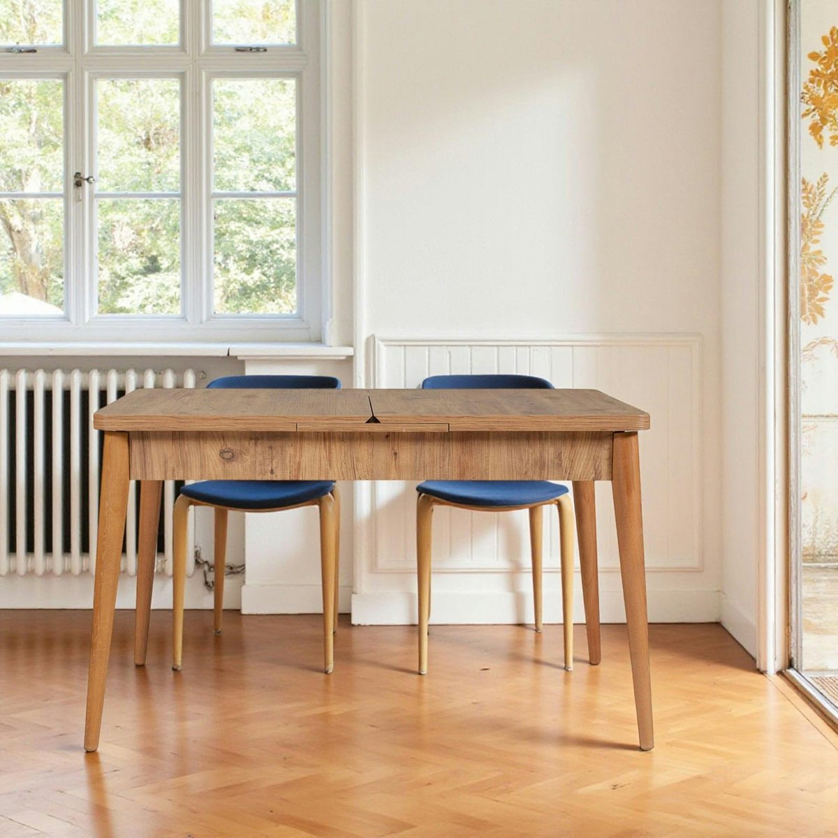 Table extensible 4/6 places - avec rangement ORINA bois clair, PIER IMPORT
