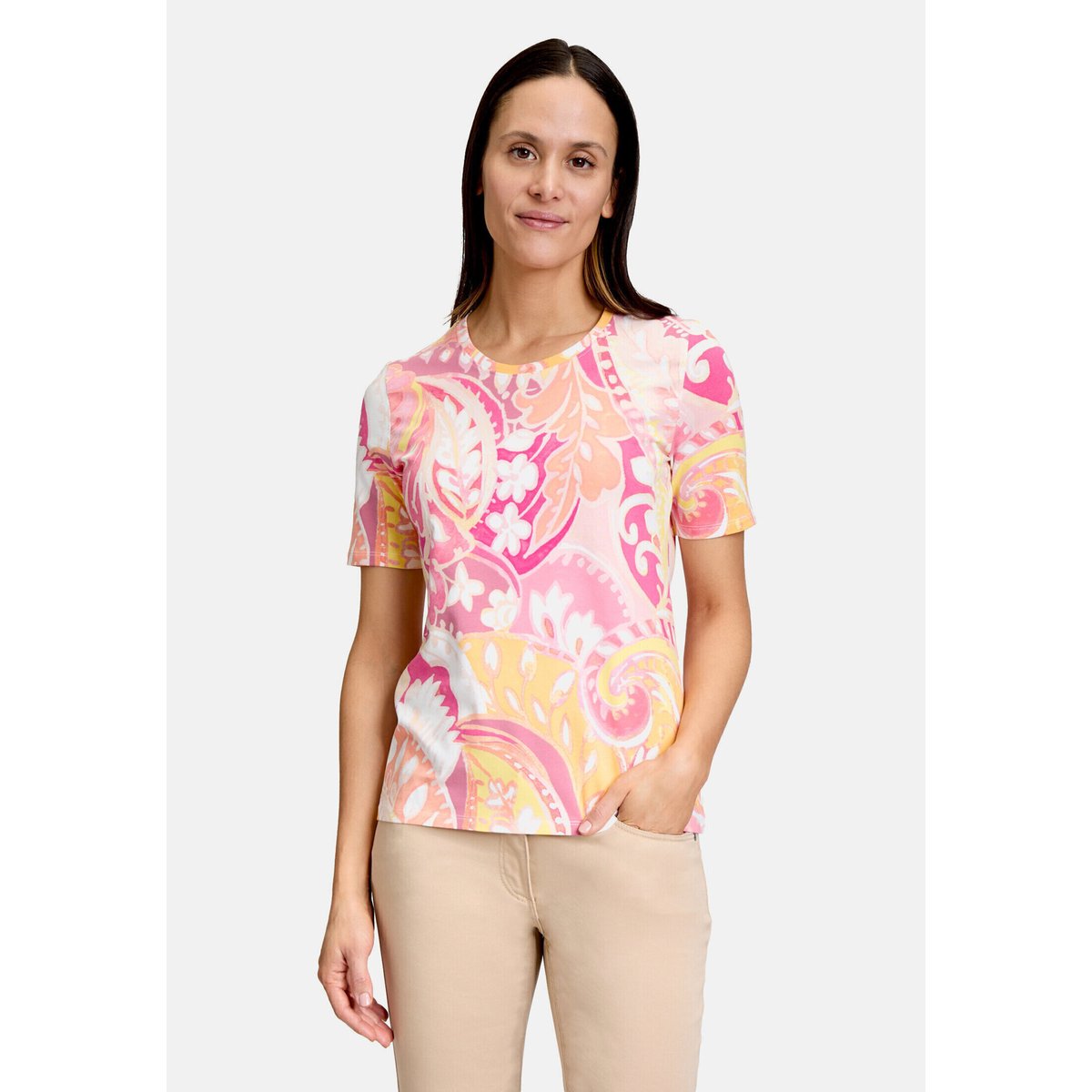 T-shirt basique à imprimé rosé/yellow, BETTY BARCLAY