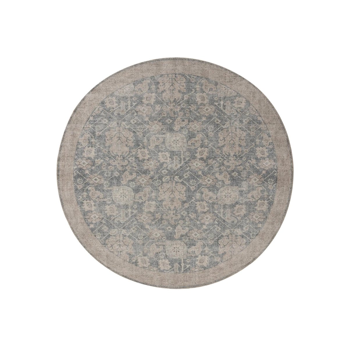 Tapis rond LORENZO gris foncé, BENUTA