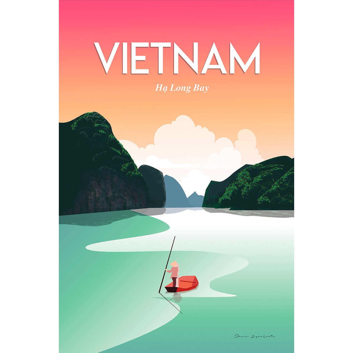 Tableau voyage Vietnam Baie Halong tableau alu dibond, HEXOA