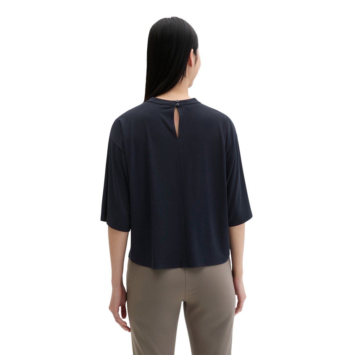 Chemisier loose en LENZING™ ECOVERO™ bleu foncé, MARC O'POLO
