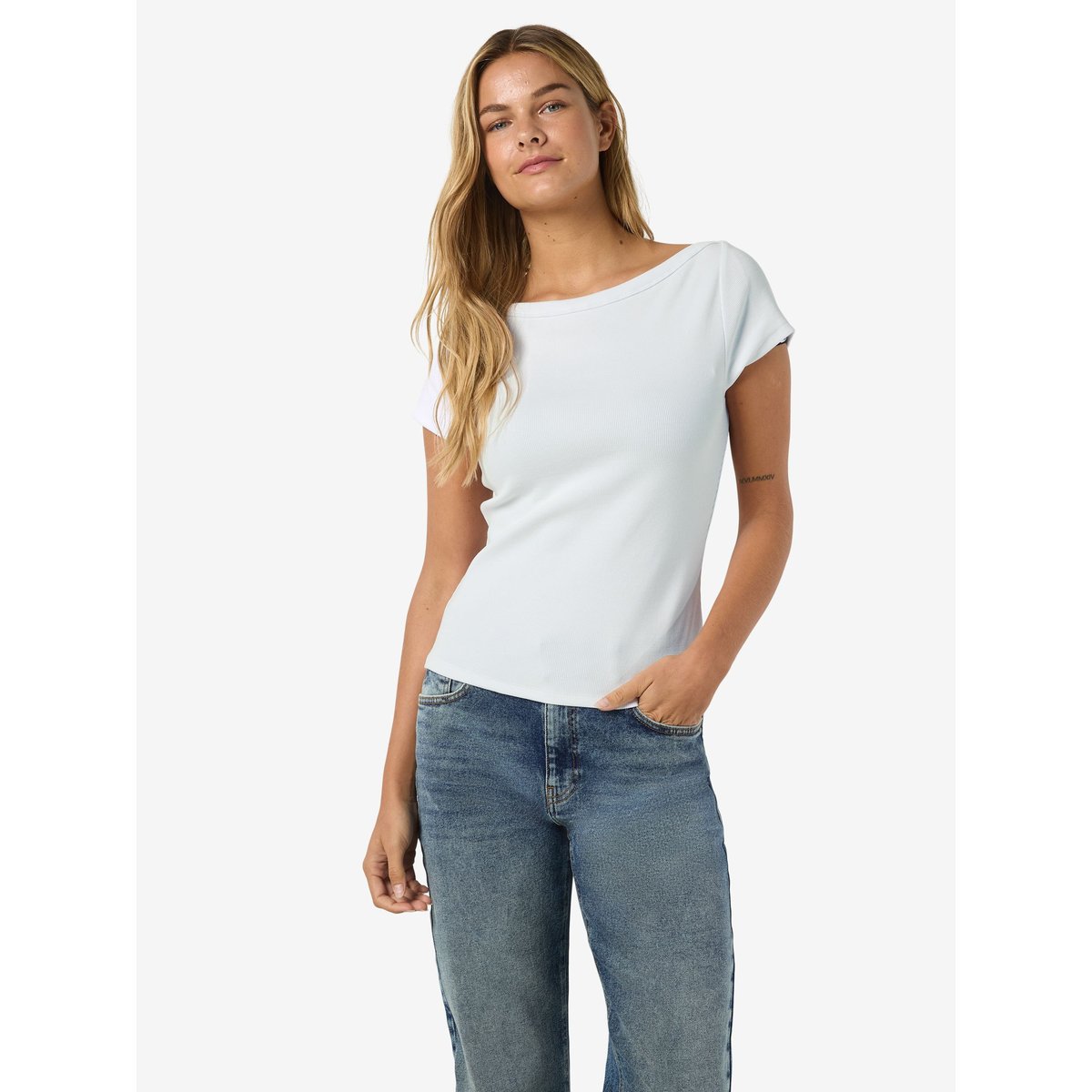 T-Shirt bright white, NOISY MAY