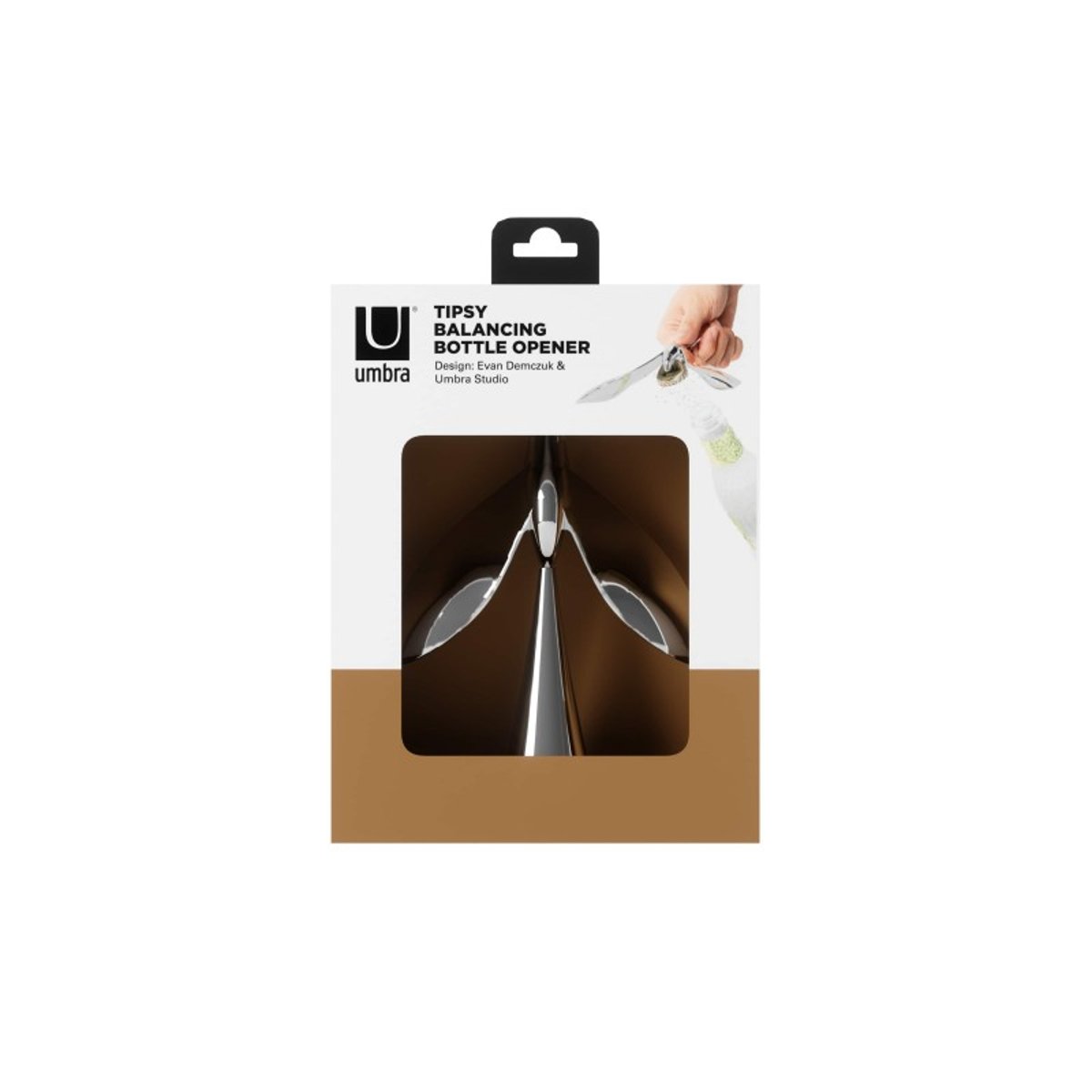 Décapsuleur de bouteille design original métal  TIPSY argent, UMBRA