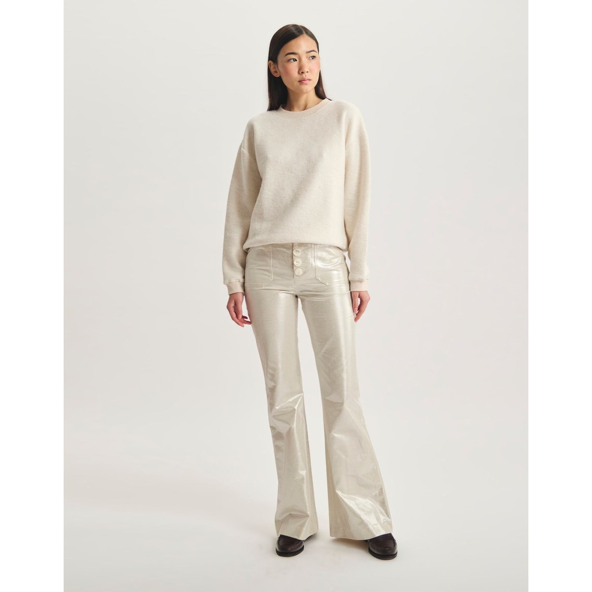 Pantalon Charlotte en coton argent, INES DE LA FRESSANGE PARIS