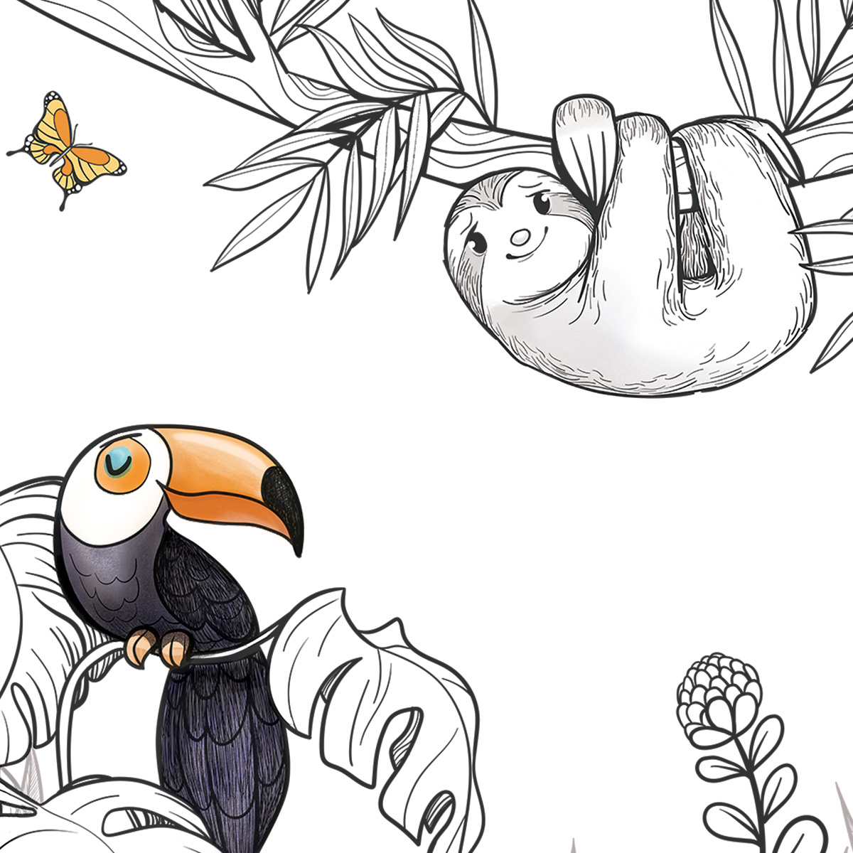 Papier peint panoramique Jungle, Couleurs 300 x 250cm couleurs, ACTE DECO