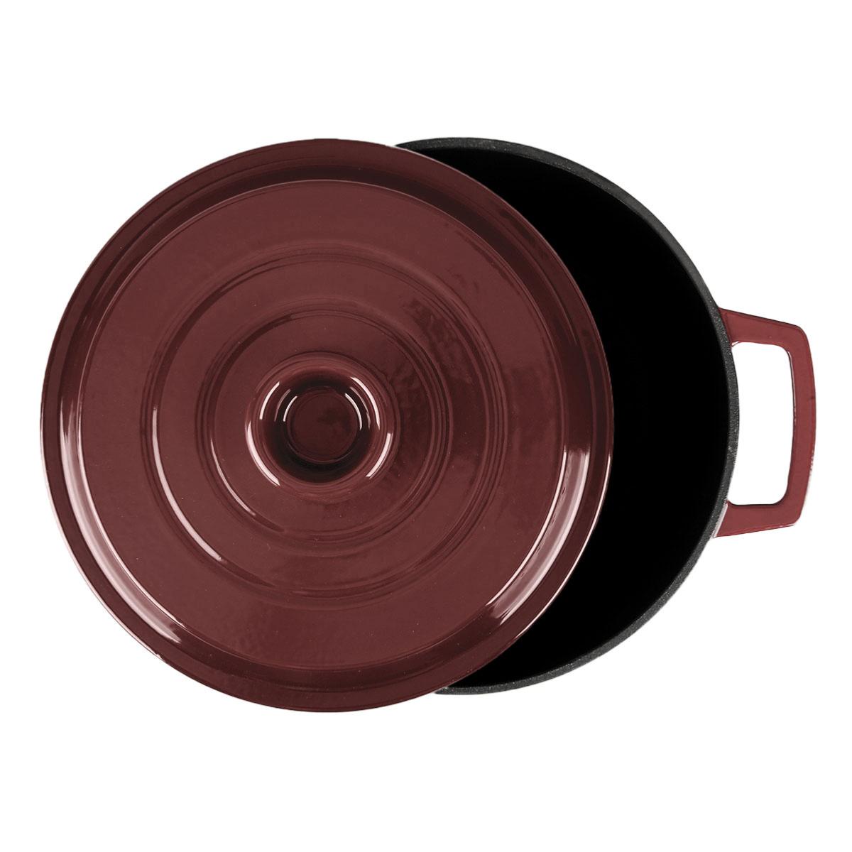 Cocotte en fonte ronde 25cm - "Masseiron Merlot" couleur unique, LAGUIOLE CUISSON