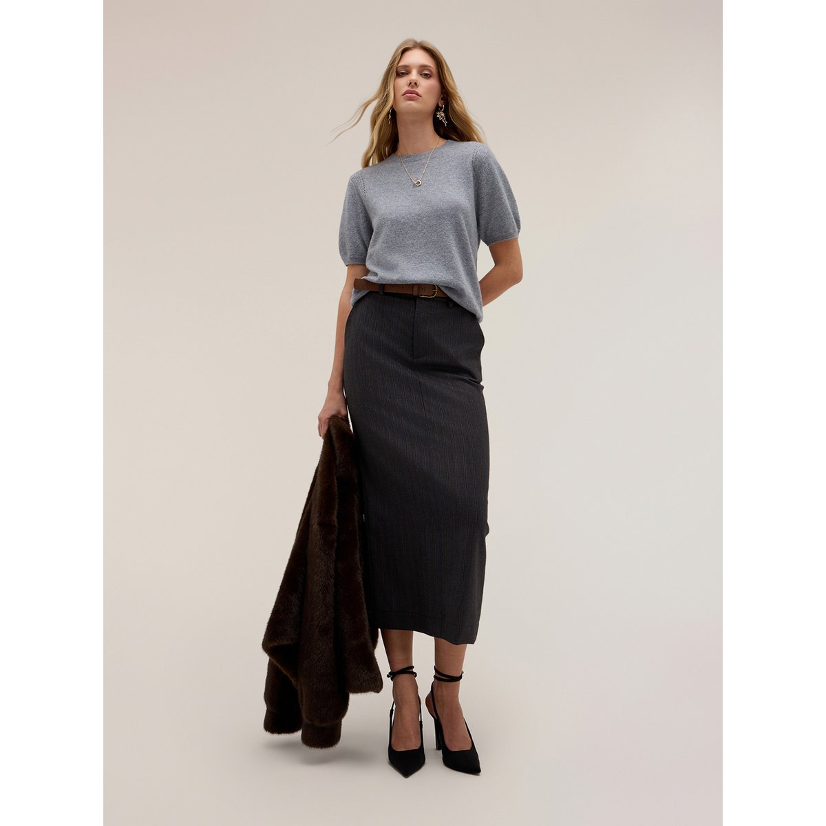 Pull avec détail ajouré gris, MOTIVI