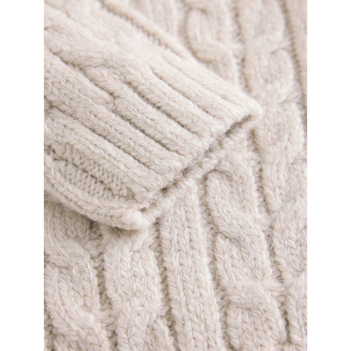Pull ras du cou en maille torsadée crème/naturel, NEXT