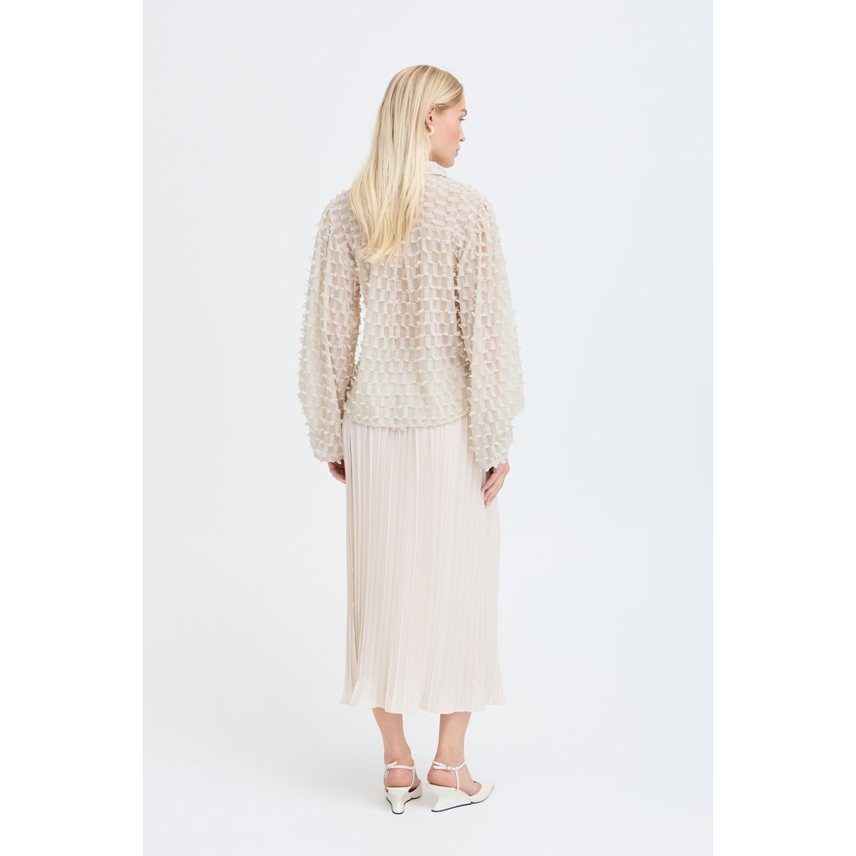 Chemise à manches longues beige oatmeal, B.YOUNG