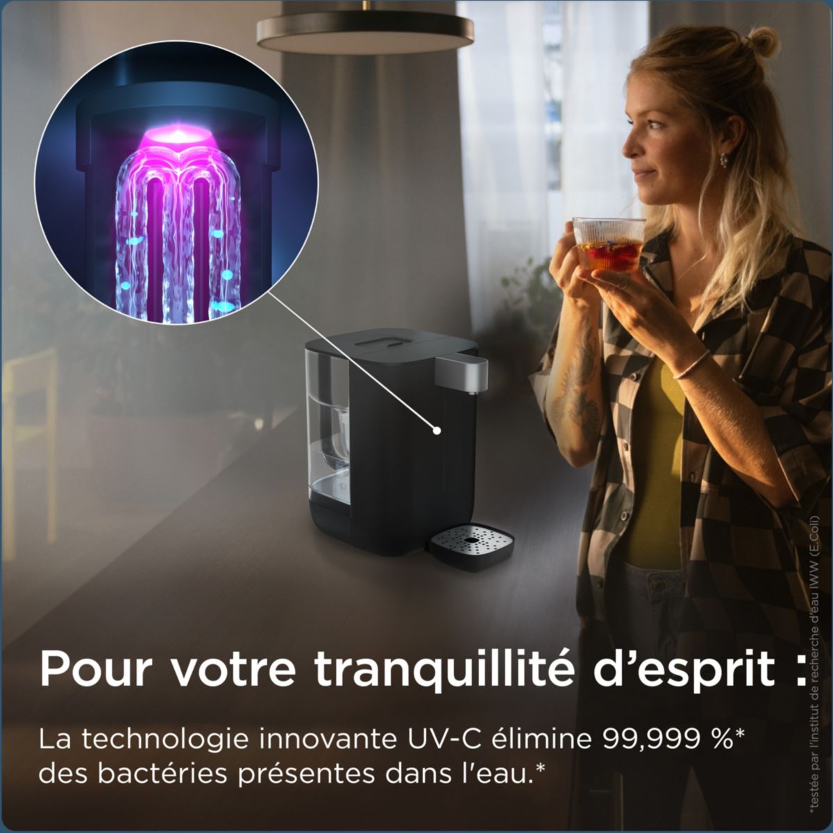 Fontaine à eau CUBE (4.0 L) technologie UV-C & filtre à eau MAXTRA PRO Expert anti-tartre couleur unique, BRITA