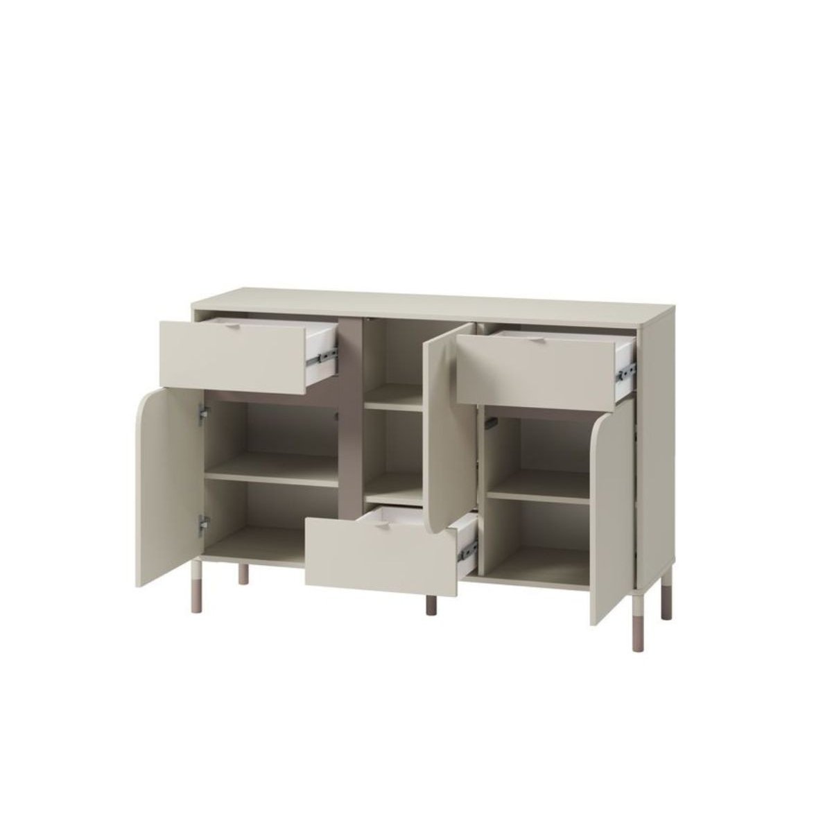 Ensemble lit, chevet, armoire et commode en panneaux de particules, BOREO blanc, BOBOCHIC